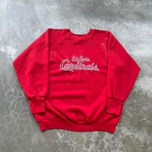 Vintage 80's St. Louis cardinals logo 7 classic embroidered raglan sweatshirt
